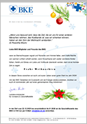 Weihnachtsbrief der Geschäftsstelle