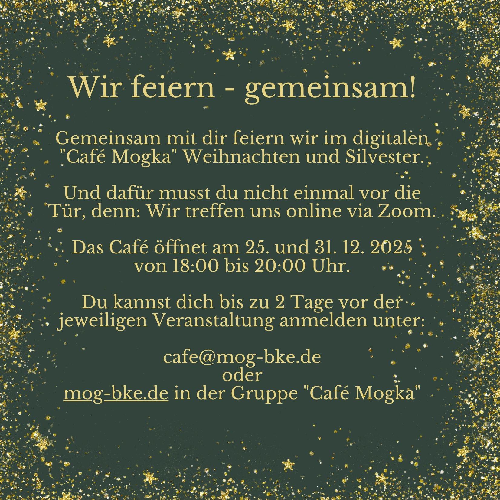 2025 Cafe Mogka Weihnachten und Silvester 2